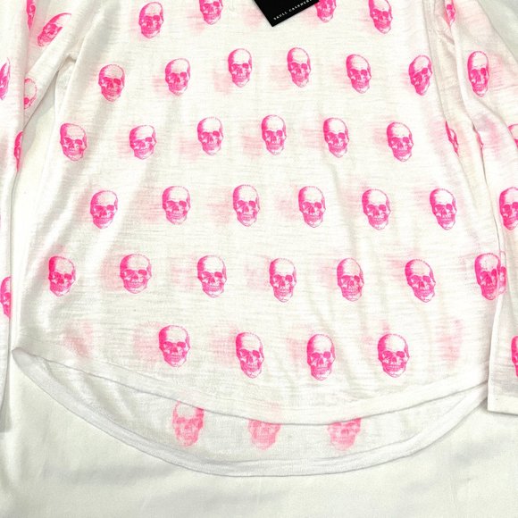 NWT $190 Skull Cashmere Cotton Skull Print Knit Top S - Picture 5 of 9